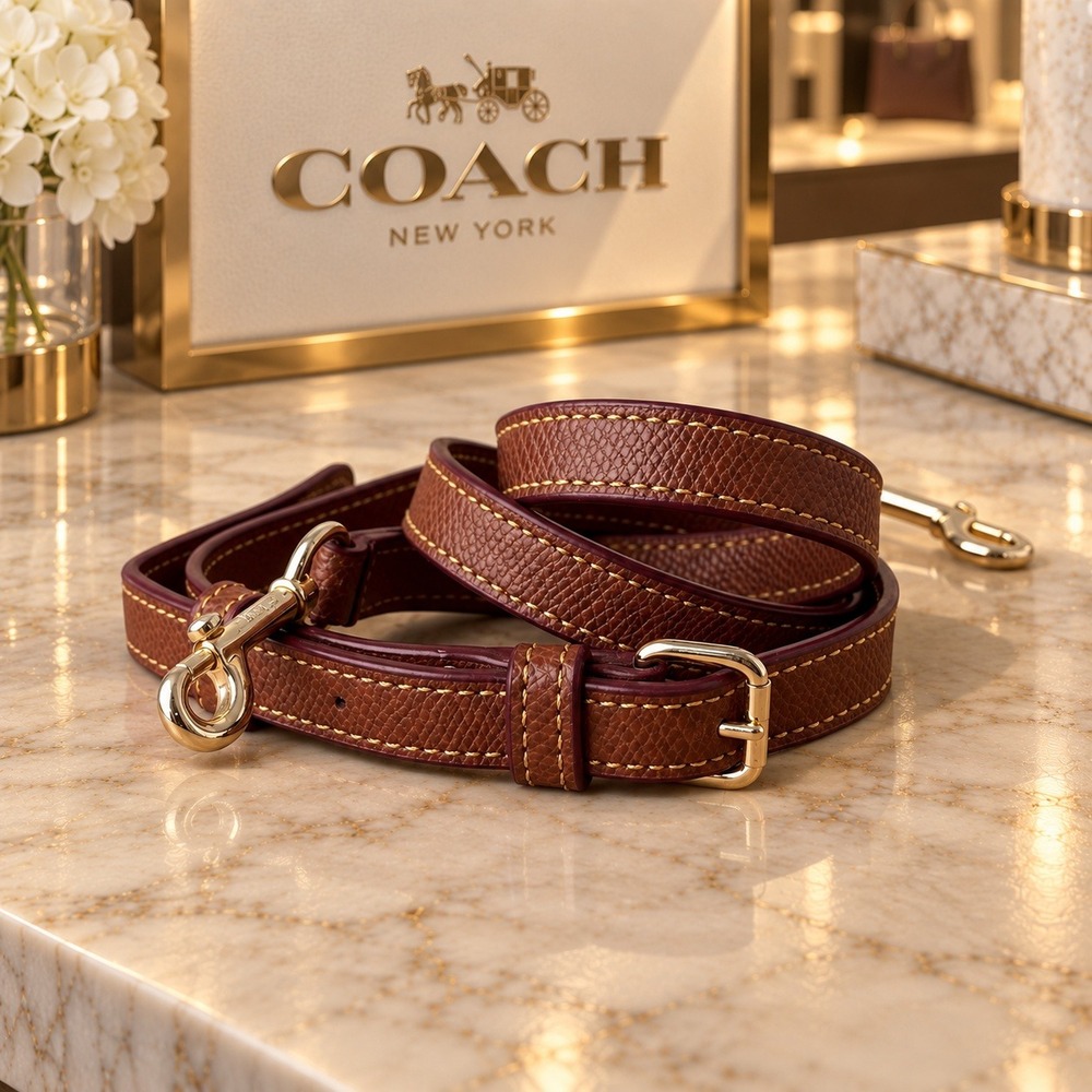 Coach Strap Replacement Crossbody Pebble Leather Brown Light Gold Hardware